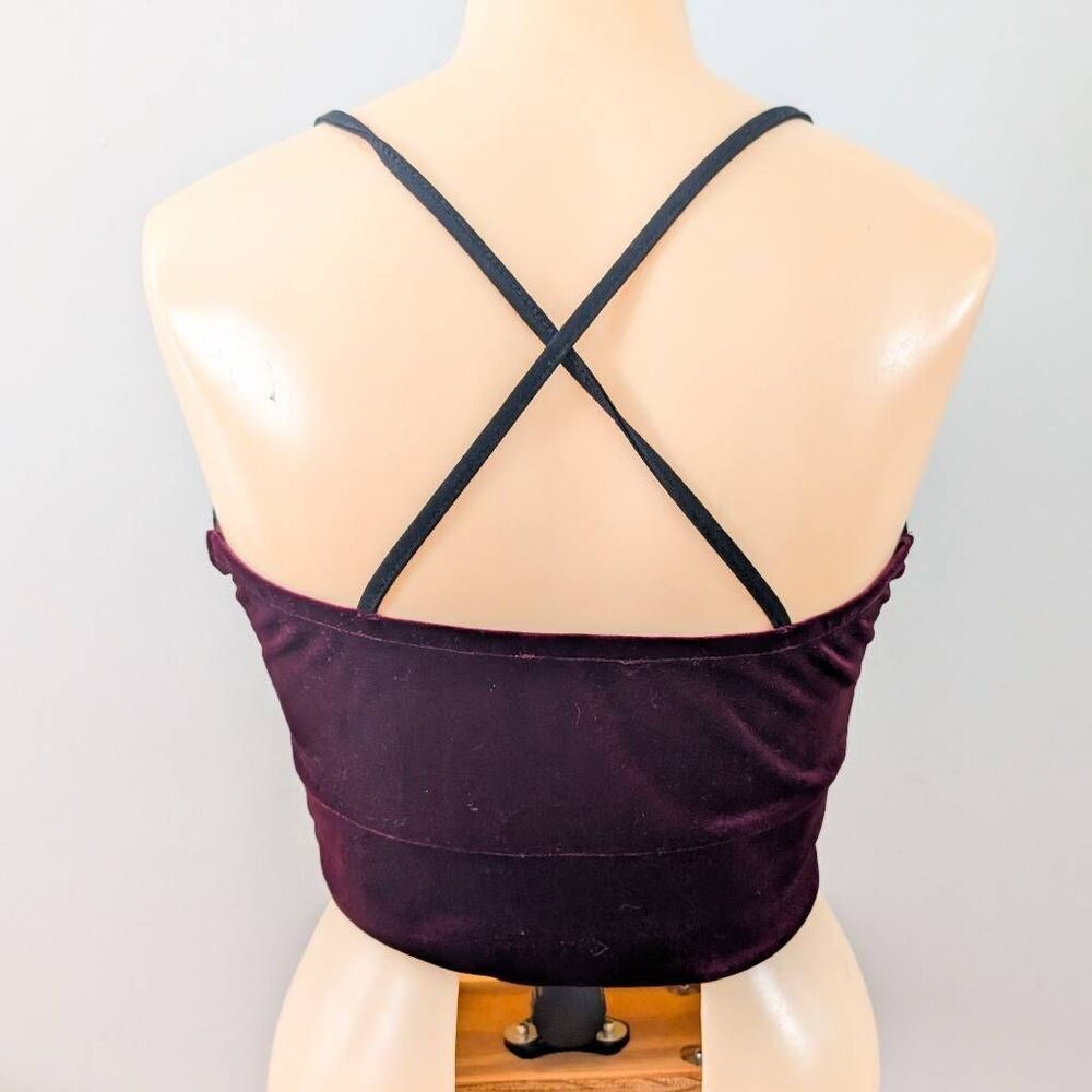 Charlotte Russe Velvet and Lace Cropped Cami Top - Picture 3 of 4